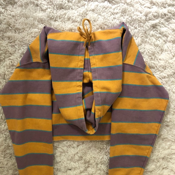 UO Out From Under Striped Cropped Hoodie - Picture 3 of 5